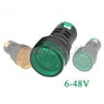 Woltomierz okrągły  LED zielony 6- 48VAC  