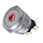 Przycisk wandaloodporny, chwilowy z czerwoną diodą LED, 24V