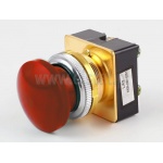 Przycisk czerwony; grzyb: mocowanie metalowe; NO; NC; fi 30mm 