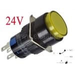 Przycisk sterowniczy; chwilowy; 16mm; żółty; LED 24V; LAS1-AY-11Y