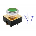 Przycisk zielony; kryty: mocowanie metalowe; NO; NC; fi 30mm 