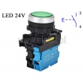 Przycisk zielony; podświetlenie LED 24V; NO; monostabilny 