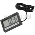  Termometr LCD z zegarem, pomiar wewnętrzny/ zewnętrzny od -10 do +50stC