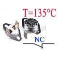 Termostat bimetaliczny 16A; zakres: 135°C; NC; konektory pionowe
