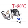 Termostat bimetaliczny 16A; zakres: 80°C; NC; konektory pionowe