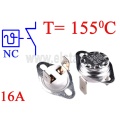 Termostat bimetaliczny 16A; zakres: 155°C; NC; konektory pionowe