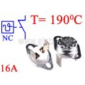 Termostat bimetaliczny 16A; zakres: 190°C; NC; konektory pionowe