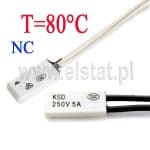 KSD9700; termostat 80°C; bimetaliczny; 5A/250V; NC